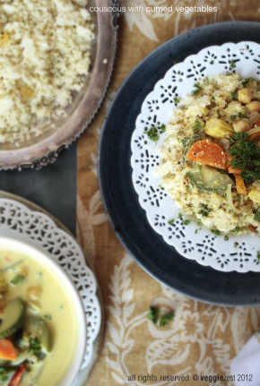 Couscous with curried vegetables
