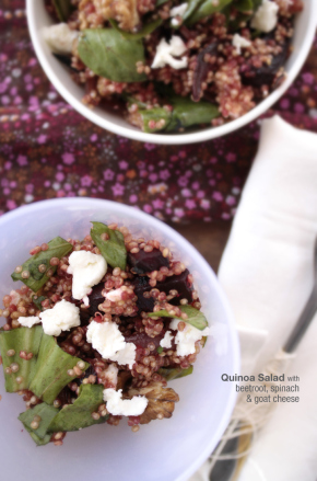 Quinoa with Beetroot, Spinach and Goat Cheese