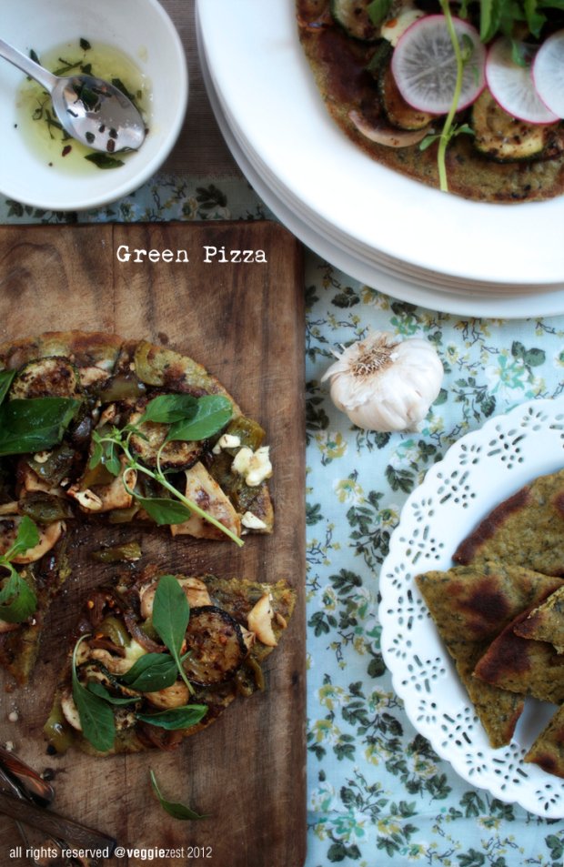 green pizza