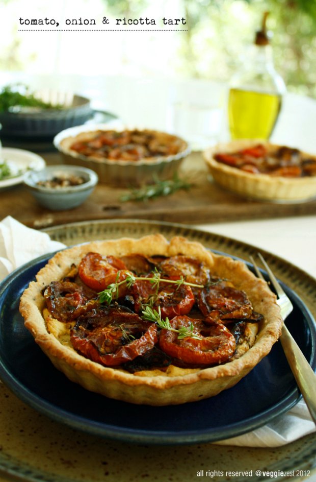 Onion, Tomato & Ricotta Tart