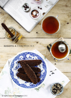 Chocolate black pepper biscotti