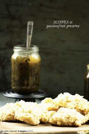 scones & passionafruit preserve
