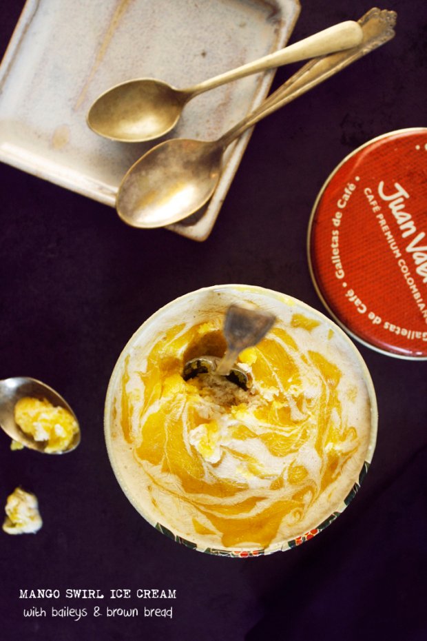 Mango swirl ice cream