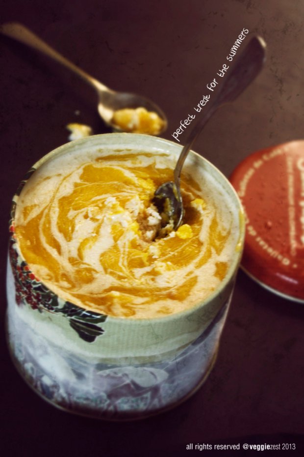 Mango swirl ice cream