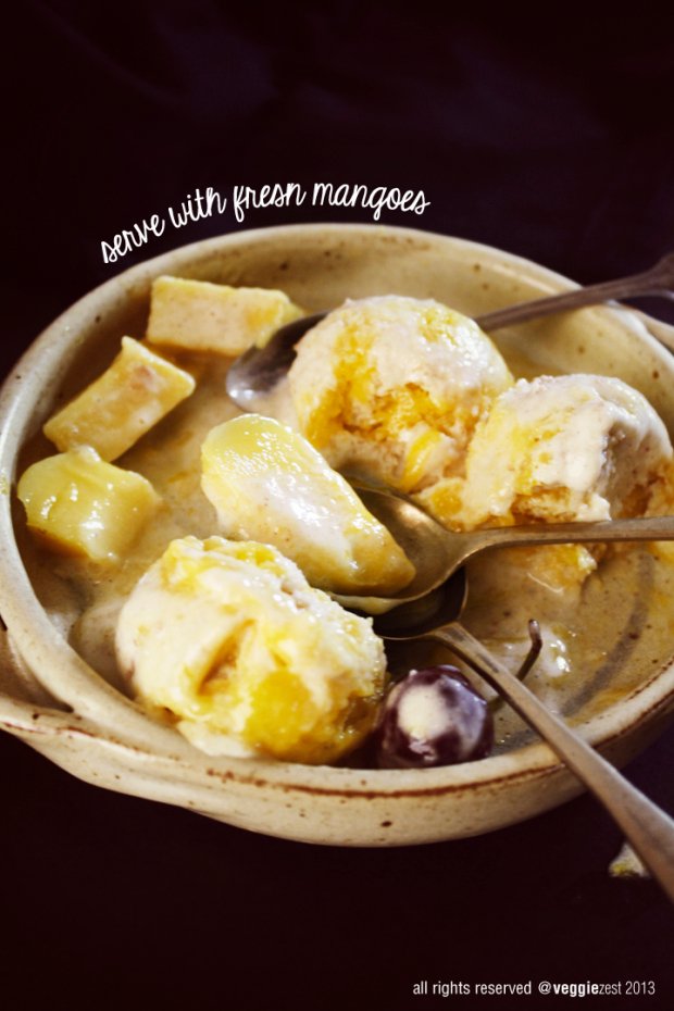Mango swirl ice cream 